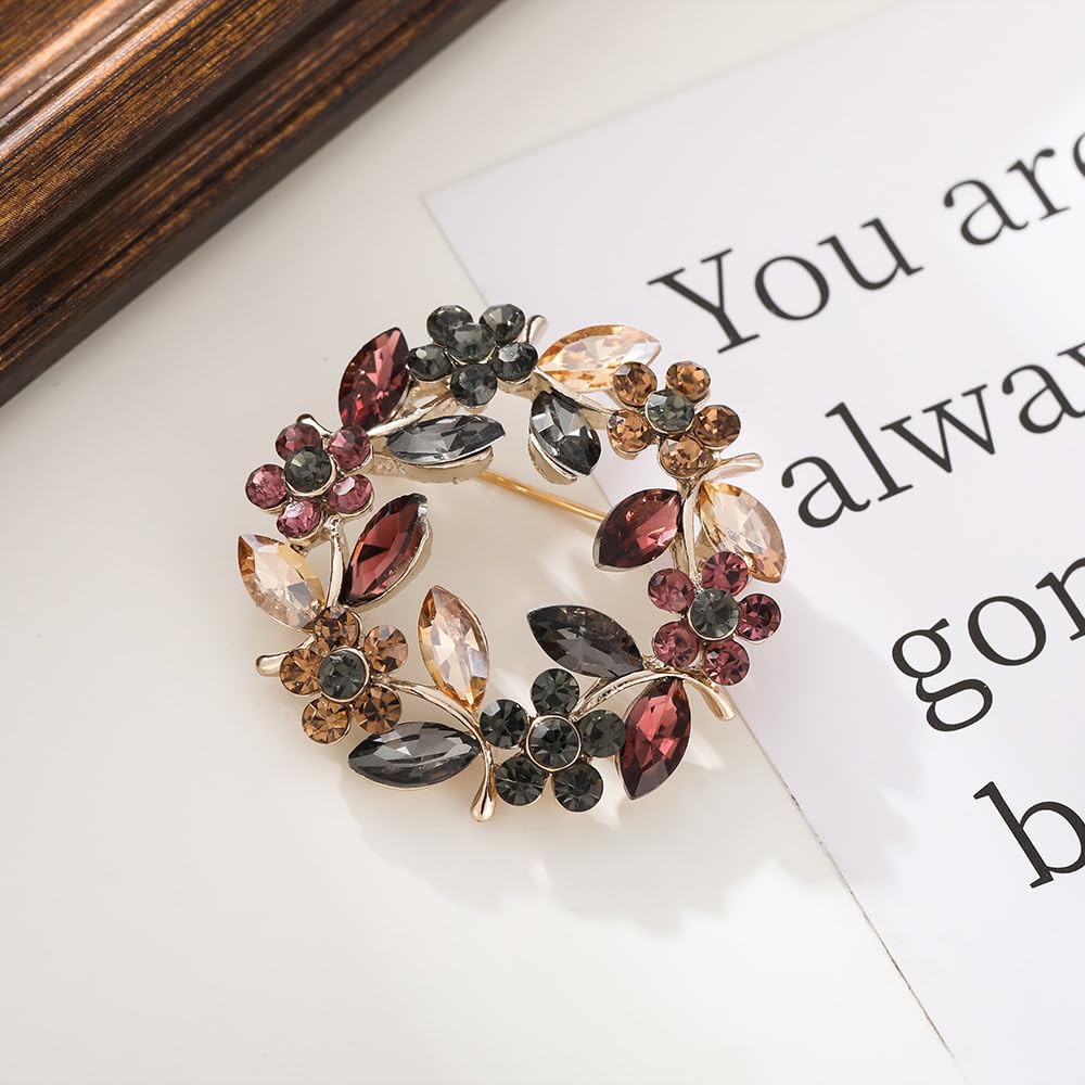 ZIBUYU Rhinestone flower Brooch Pin Stylish Crystal Brooch Elegant Clothing Hat Bag Accessories Jewerly for Women ZIBUYU Rhinestone flower Brooch Pin Stylish Crystal Brooch Elegant Clothing Hat Bag Accessories Jewerly for Women